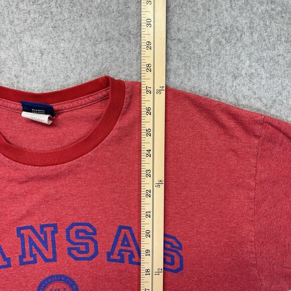 Champs Sports Kansas University Ringer Tee Men’s M Red Jayhawks Vintage Y2K - Picture 7 of 8
